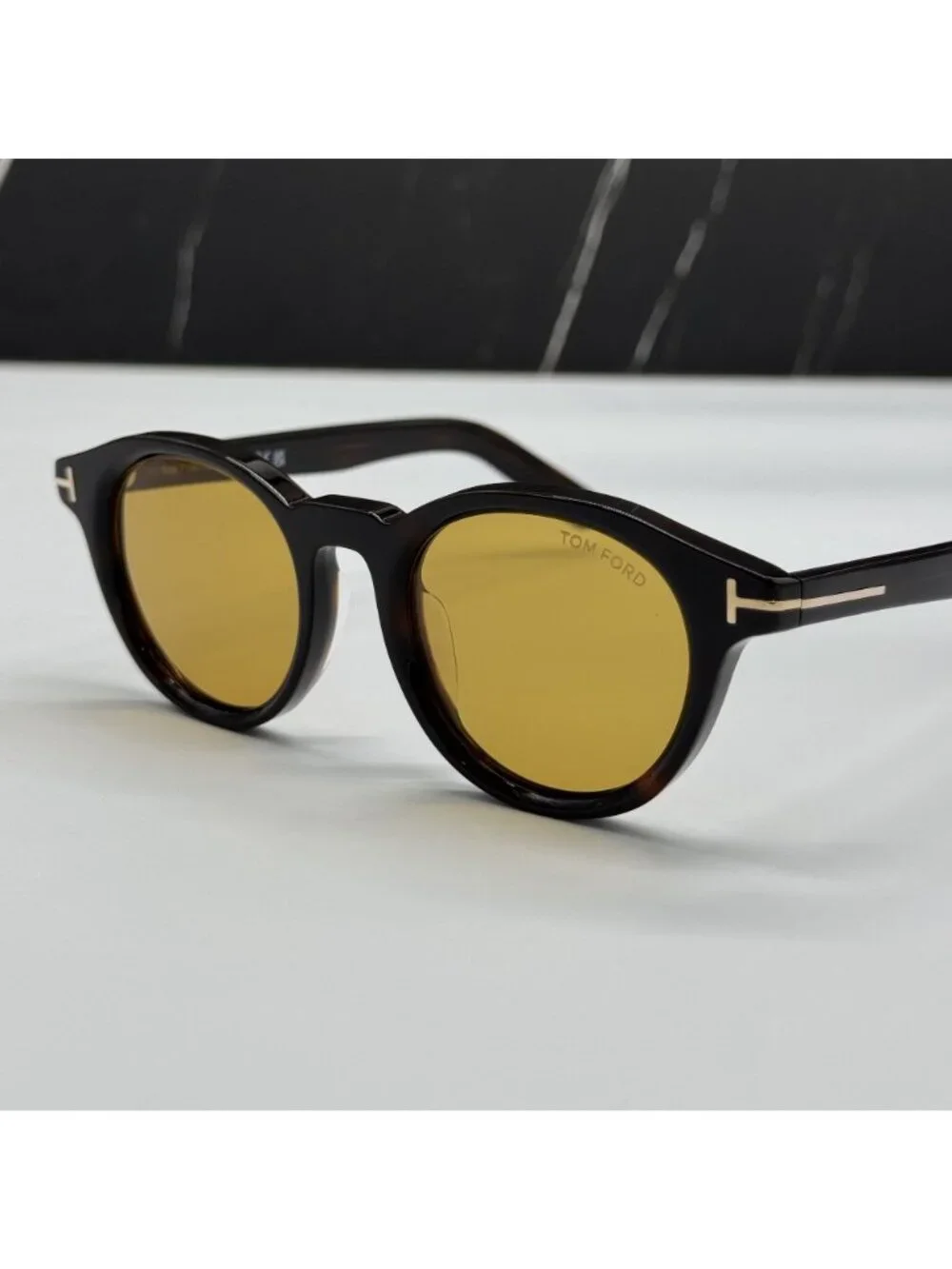 NWT Tom Ford FT1123-D 52E Black Yellow Sunglasses Authentic